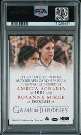 2021 Game Of Thrones Iron Anniv Roxanne McKee Amrita Acharia LE Dual Auto PSA 9